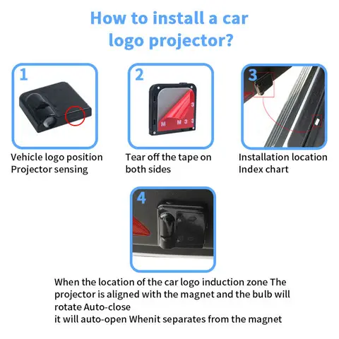 Projecteur logo marque de voiture (2 pièces)