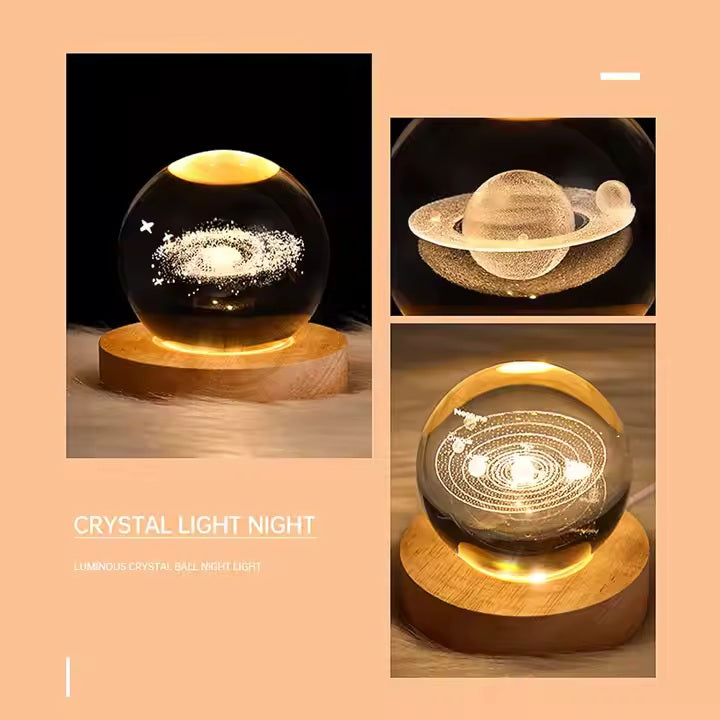 Boule de cristal galactique night light