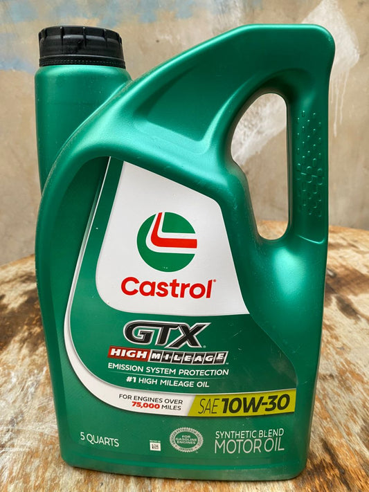Huile Castrol GTX  10W30  pour kilométrage élevé 5Quarts=4,7Litres